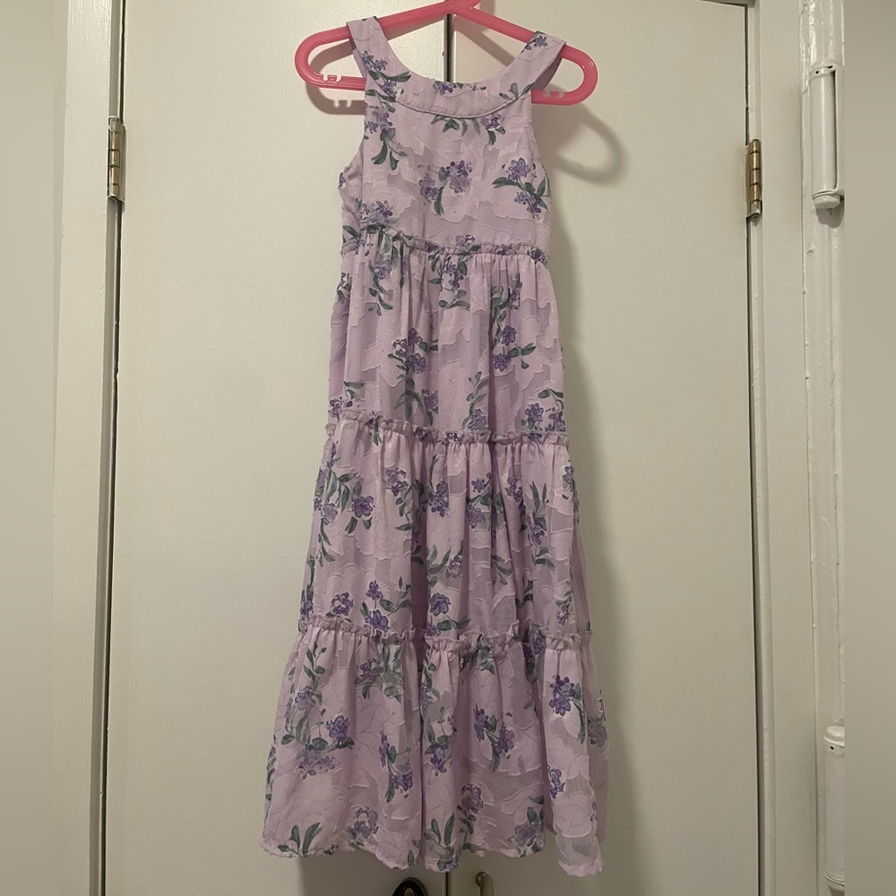 Lavender floral long dress, size 6
